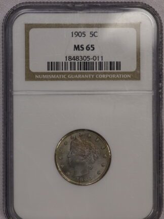 1905 V Nickel NGC MS65