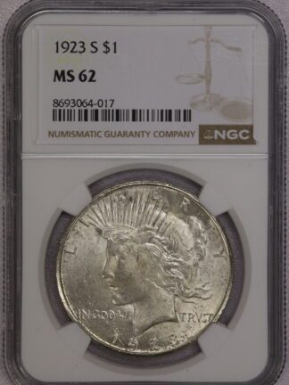 1923-S Peace Dollar NGC MS62