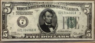1928A $5 Federal Reserve Note VF-XF, Ungraded