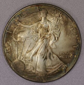 Auction-1999 Silver Eagle Toned