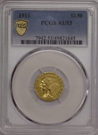 1911 2 1/2 Dollar Gold Indian PCGS AU53