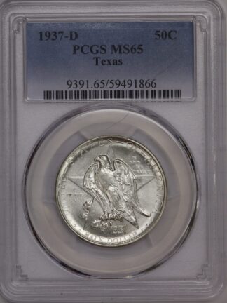 1937-D Texas Commemorative Half Dollar PCGS MS65