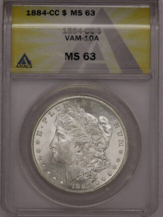 1884-CC Morgan Dollar ANACS VAM 10A MS63
