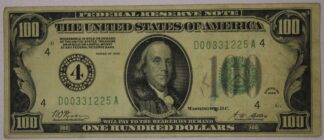 1928 100 Dollars Federal Reserve Note Cleveland District with Gold Clause Circulated