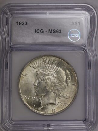Auction-1923 Peace Dollar ICG MS63