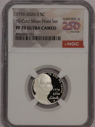 1776-2026 S Nickel NGC PF70 Ultra Cameo
