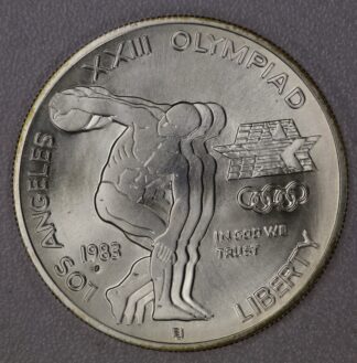 Auction-1983-S Olympic Commemorative Silver Dollar Uncirculated No Packaging