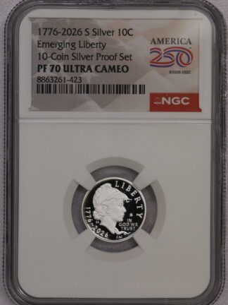 1776-2026 S Silver Emerging Liberty Proof Dime NGC PF70 Ultra Cameo