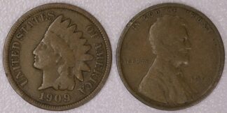 1909 Indian Head Cent & Lincoln Cent Average Circulated