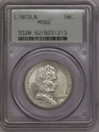 1918 Commemorative Half Dollar Illinois/Lincoln PCGS Generation 2.1 Holder MS62