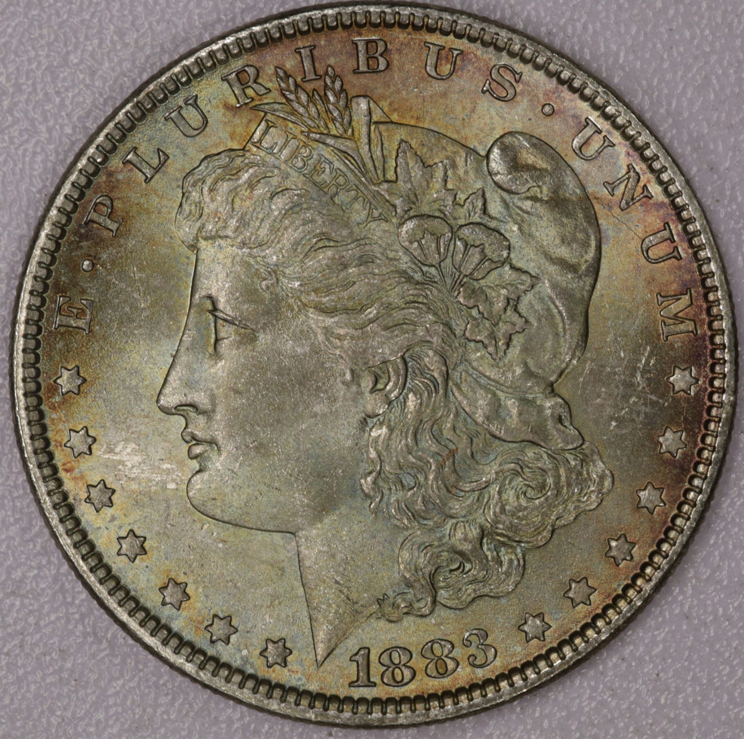 Auction-1883 Morgan Dollar Toned