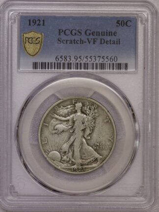 1921 Walking Liberty Half Dollar PCGS Scratch VF Detail