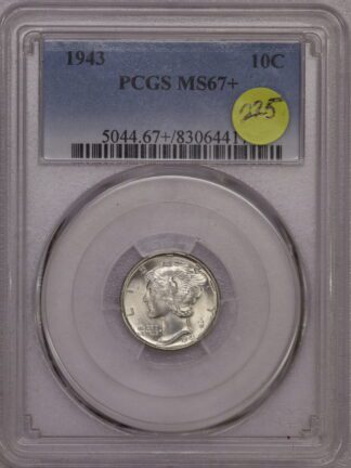 1943 Mercury Dime PCGS MS67+