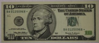 1999 Ten Dollars Federal Reserve STAR Note Crisp UNC