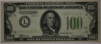 1934 One Hundred Dollars Federal Reserve Note San Fransisco District XF