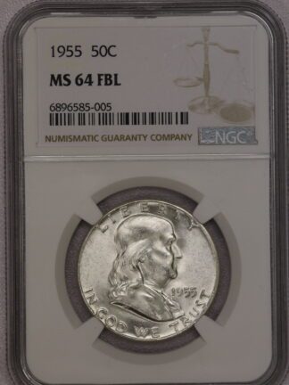 1955 Franklin Half Dollar NGC MS64 FBL