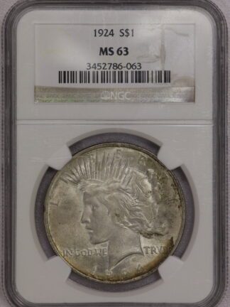 Auction-1924 Peace Dollar NGC MS63