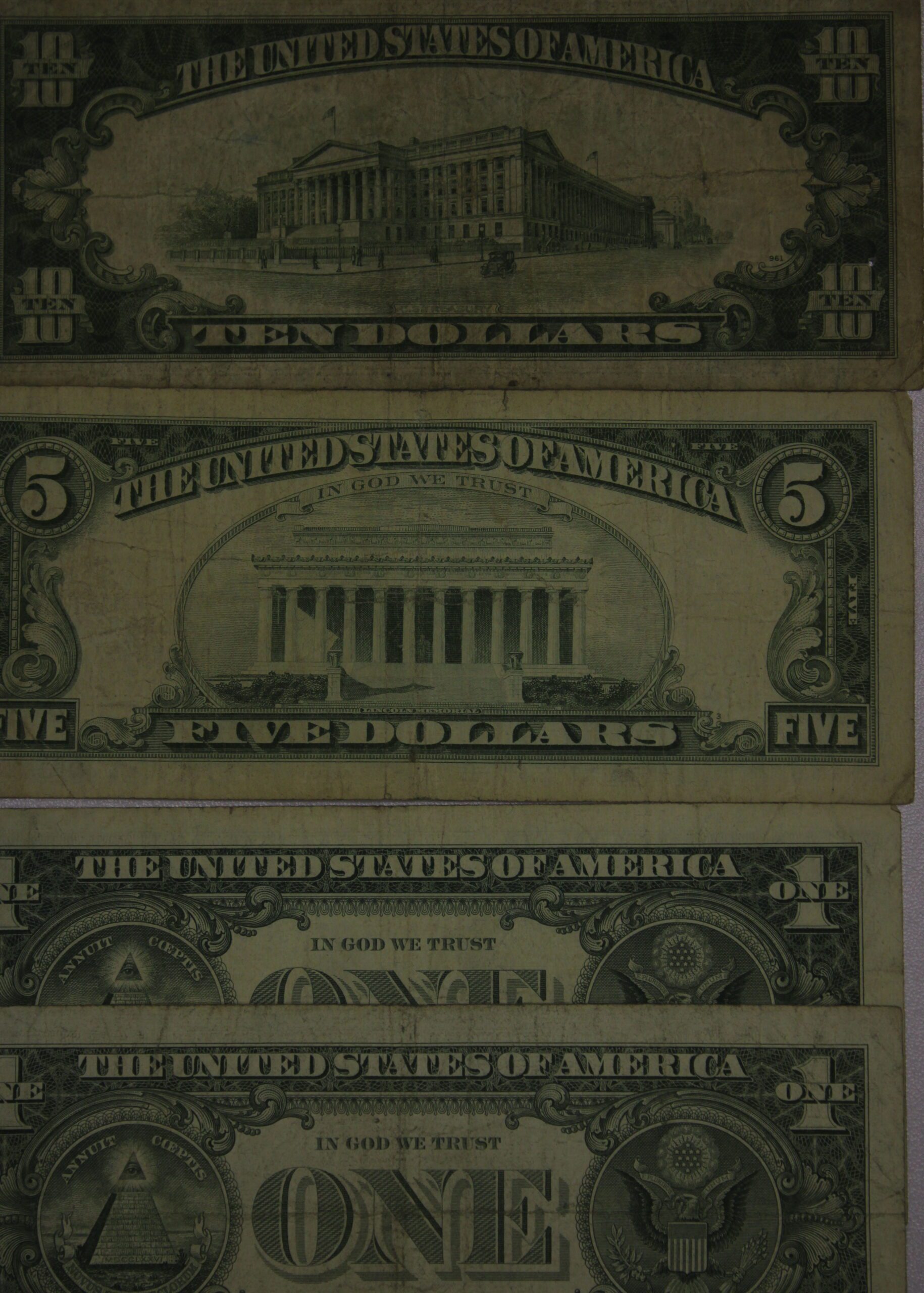 AUCTION- 1928-F, 1953-A & 1963 Five Dollar United States Notes Worn & Stained - Image 2