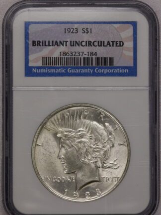 1923 Peace Dollar NGC Brilliant Uncirculated