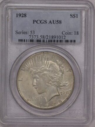 1928 Peace Dollar PCGS AU58