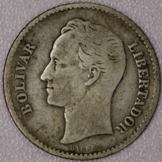 Auction - 1936 1/2 Bolivar Venezuela *.835 Silver