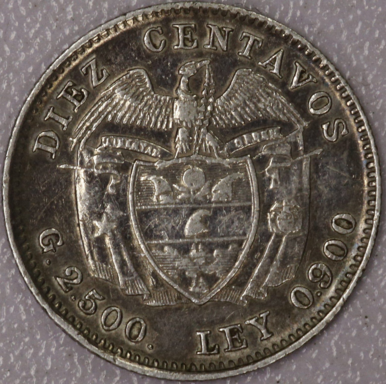 Auction - 1941 10 Centavos Columbia * .900 Silver - Image 2