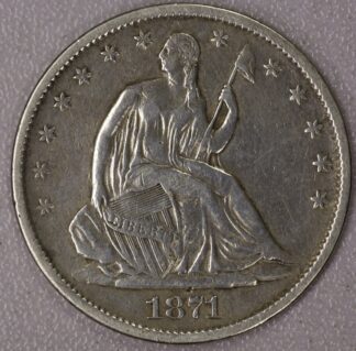 Auction 1871 S Seated Half Dollar Cleaned