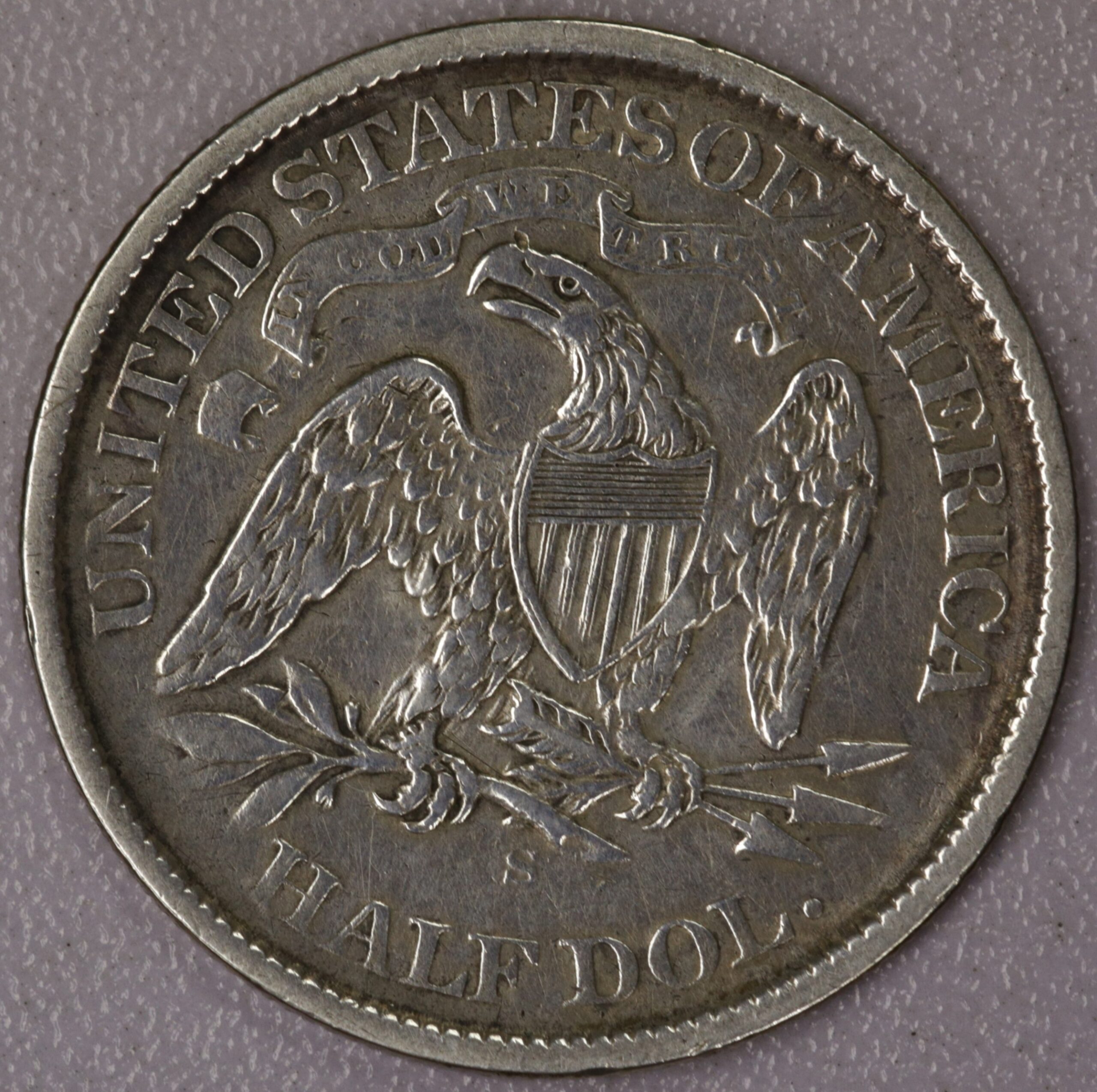 Auction 1871 S Seated Half Dollar Cleaned - Image 2