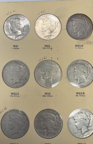 1921-1935 Complete Peace Dollar Collection In Library of Coins Album Vol. 26