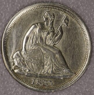 1837 Small Date Seated Liberty Half Dime XF Cleaned