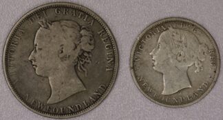 1872 Newfoundland 20 Cents & 1885 Newfoundland 50 Cents Both .925 Silver