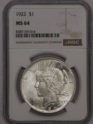 1922 Peace Dollar NGC MS64