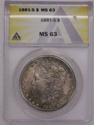 1881-S Morgan Dollar ANACS MS63, Nice Toning