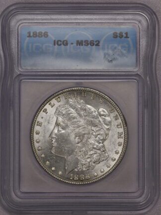 Auction-1886 Morgan Dollar ICG MS62