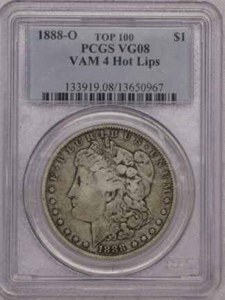 1888-O Morgan Dollar PCGS VG08 VAM 4 Hot Lips