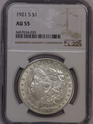 Auction - 1921 S Morgan Dollar AU55 NGC