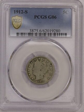 1912 S Liberty V Nickel PCGS G6