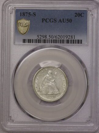 1875 S Twenty Cent 20 Cent PCGS AU50