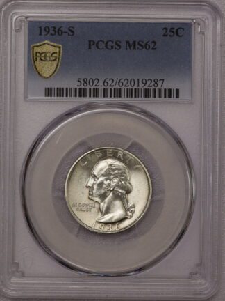 1936-S Washington Quarter PCGS MS62