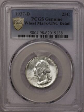 1937-D Washington Quarter PCGS Wheel Mark/Unc Detail