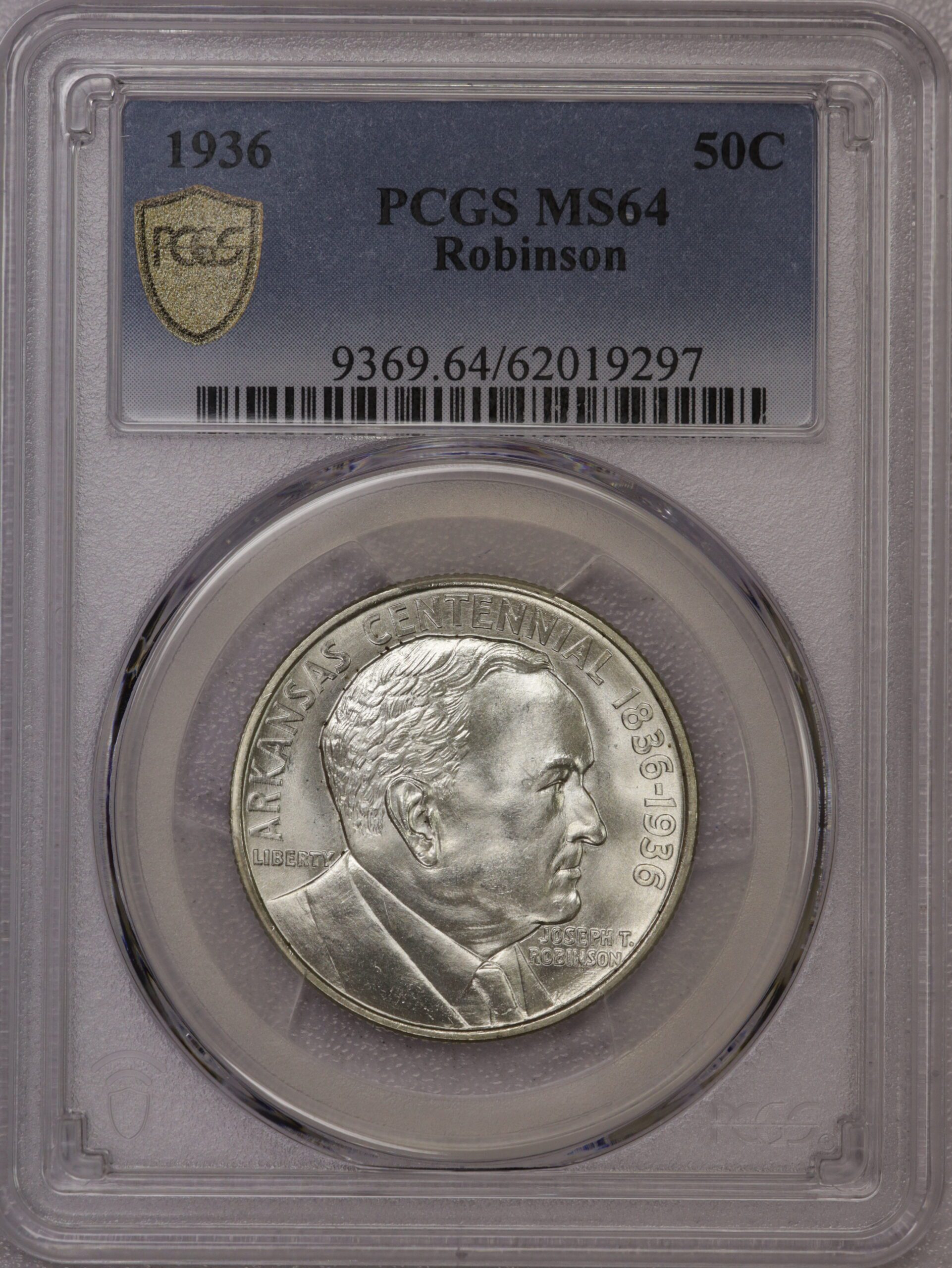 1936 Arkansas Centennial – Robinson Commemorative Silver Half PCGS