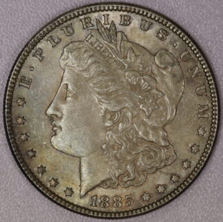AUCTION-  1885 Morgan Silver Dollar Toned