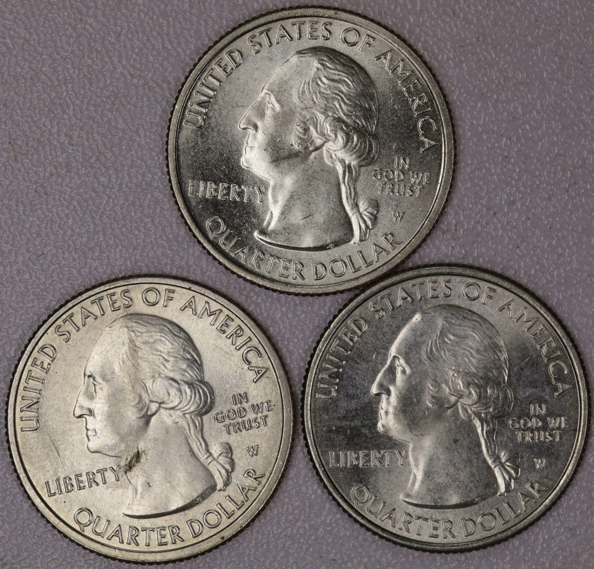 AUCTION- 2019 ATB Washington Quarters With "W" Mint Mark River of No Return, War in the Pacific & San Antonio Mission - Image 2