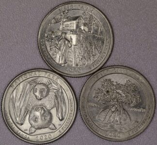 AUCTION-   2020 ATB Washington Quarters With "W" Mint Marks Weir Farm, Salt River Bay & Samoa National Park