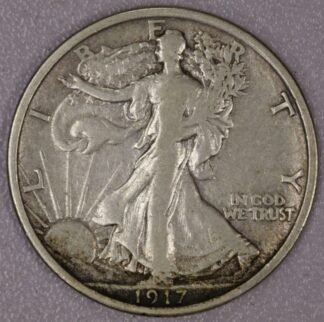 1917-D Reverse Mint Mark Walking Liberty Half Dollar Fine