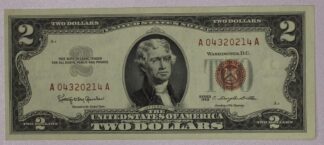 1963 Two Dollar Red Seal United States Note UNC
