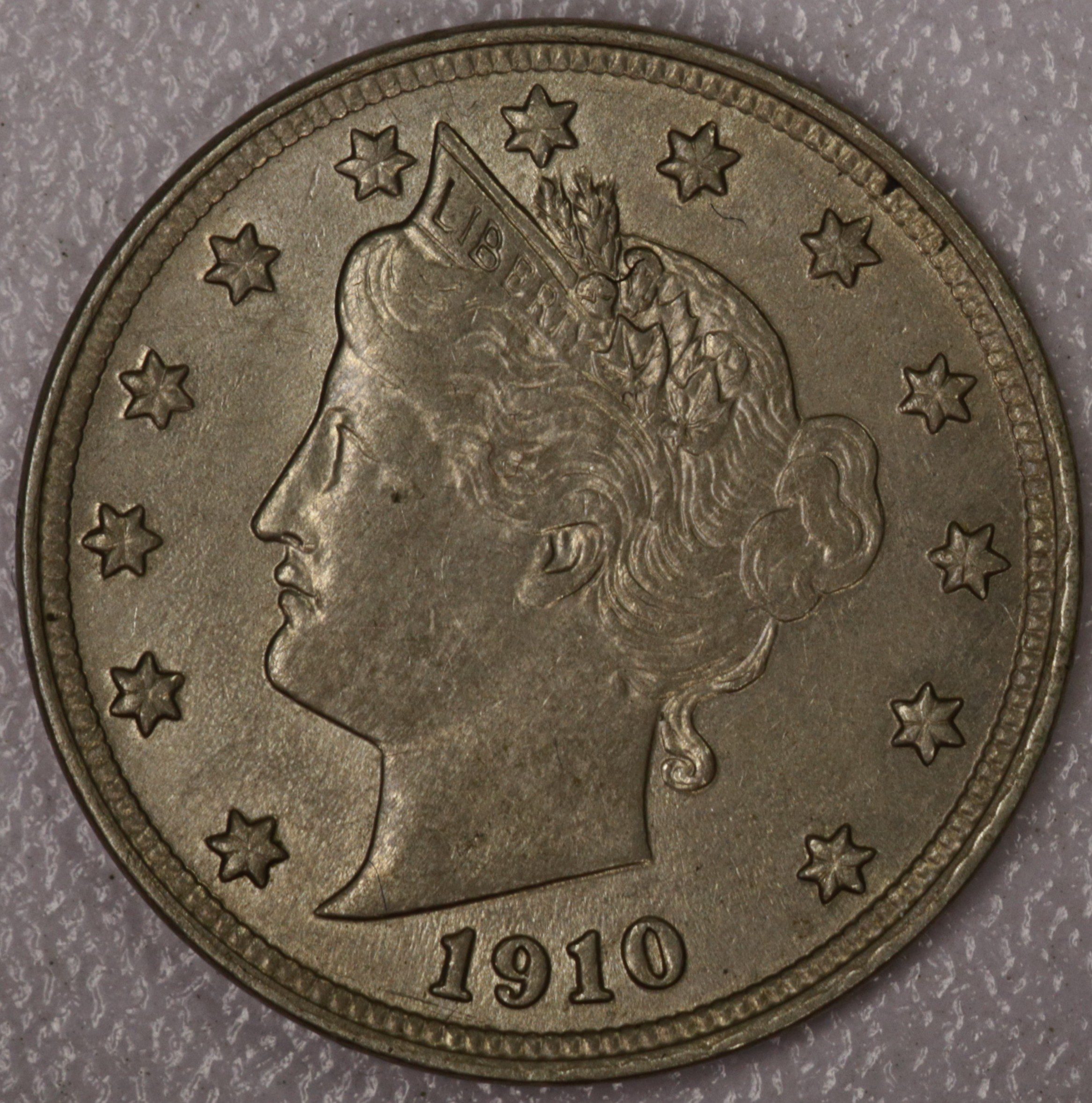 Auction - 1910 Liberty V Nickel EF