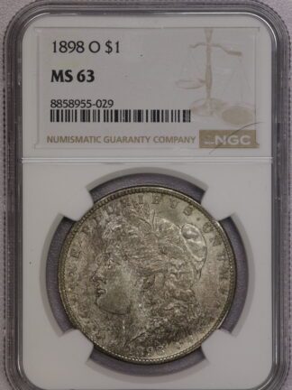 1898-O Morgan Dollar NGC MS63 Textile Toning