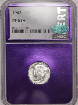 1942 Proof Mercury Dime NGC BERT PF67+ CAC