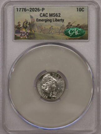 1776-2016 Emerging Liberty Dime CAC MS62